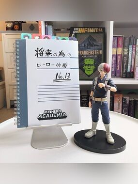 (NWOT) Hot Topic BNHA Campus Journal + Shoto Todoroki Collectable Figurine
